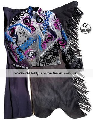 'LLouise' Gray, Pink & Blue 3 Piece Set 'LLouise' Gray, Pink & Blue 3 Piece Set