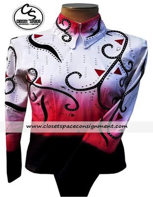 'Stephanie Conti' Black, Red & White Top 'Stephanie Conti' Black, Red & White Top