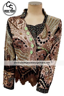 'Totally Outfitted LLC' Black, Bronze, Champagne & Mint Jacket 'Totally Outfitted LLC' Black, Bronze, Champagne & Mint Jacket