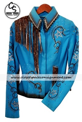 'Fine Designs by Ronda' Turquoise & Rust Fringe Jacket 'Fine Designs by Ronda' Turquoise & Rust Fringe Jacket