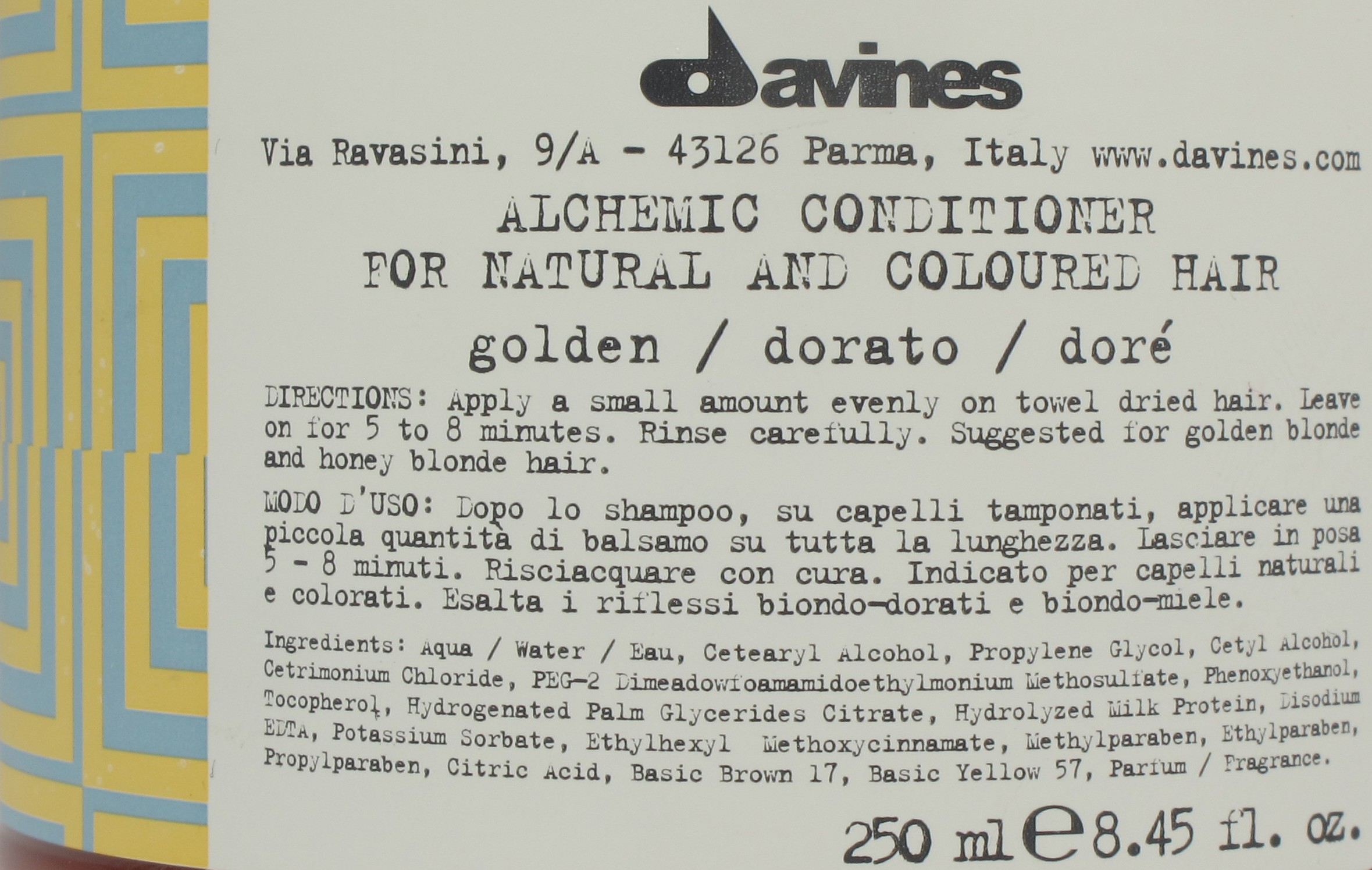 Davines Alchemic Acondicionador Dorado  Alchemic 