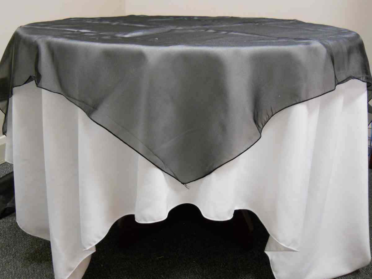 Organza Overlay (90" x 90", Black) 00036