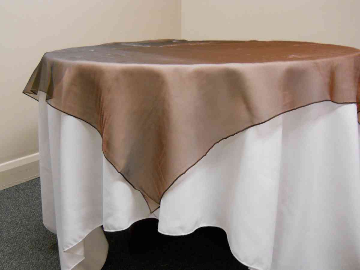 Organza Overlay (90" x 90", Brown) 00037