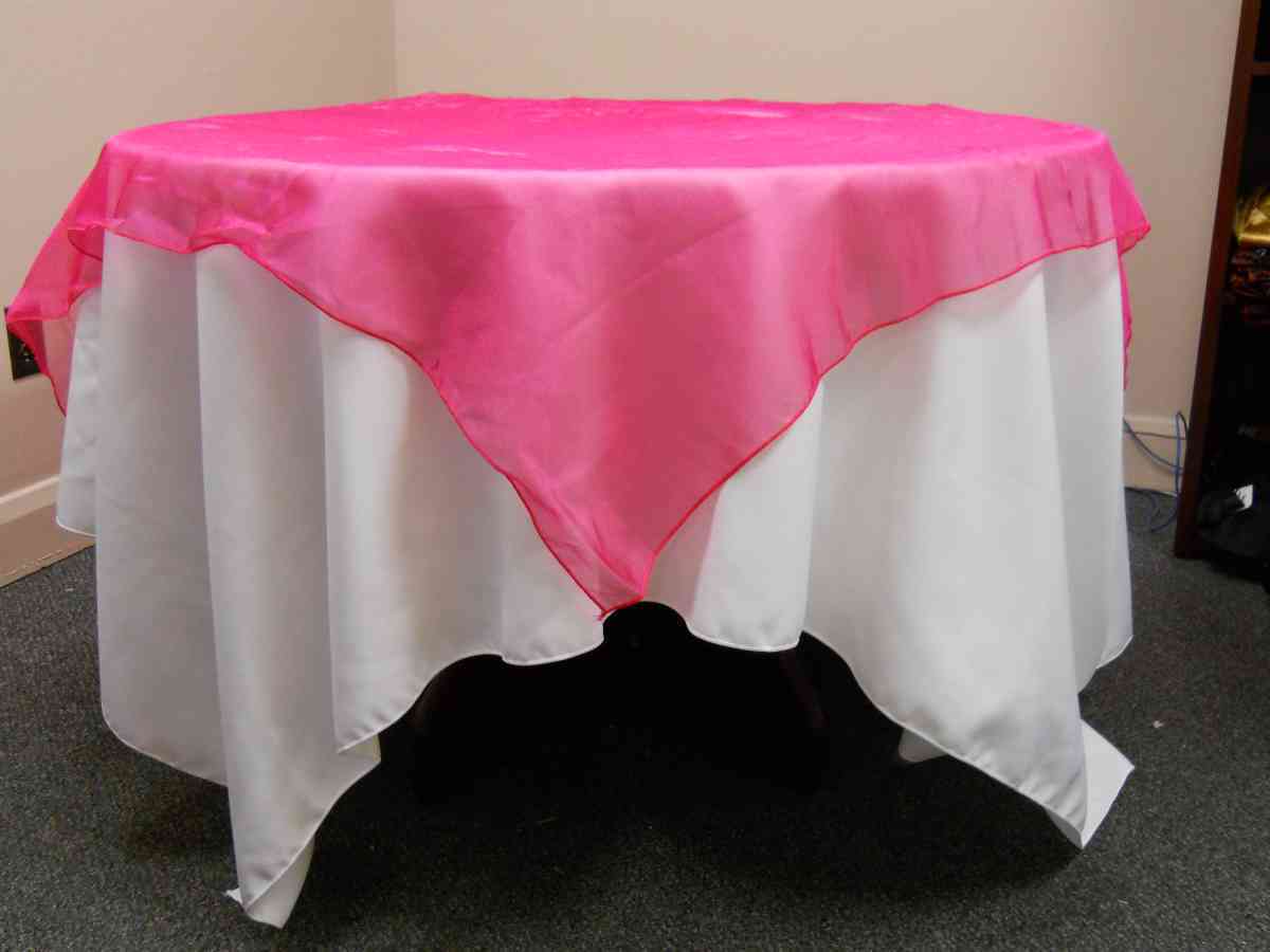 Organza Overlay (90" x 90", Fuschia) 00038