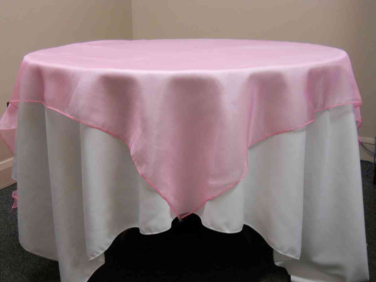 Organza Overlay (90" x 90", Rose) 00039