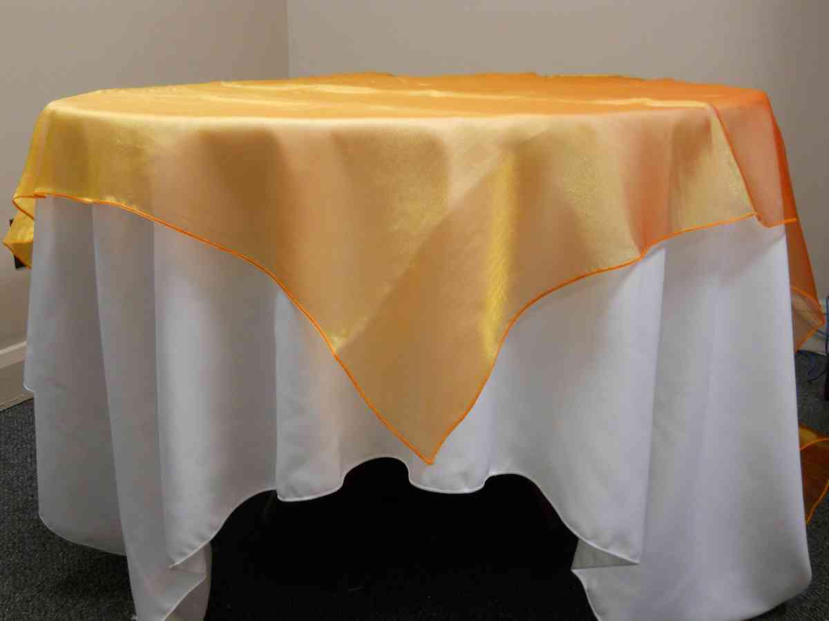 Organza Overlay (90" x 90", Orange) 00042