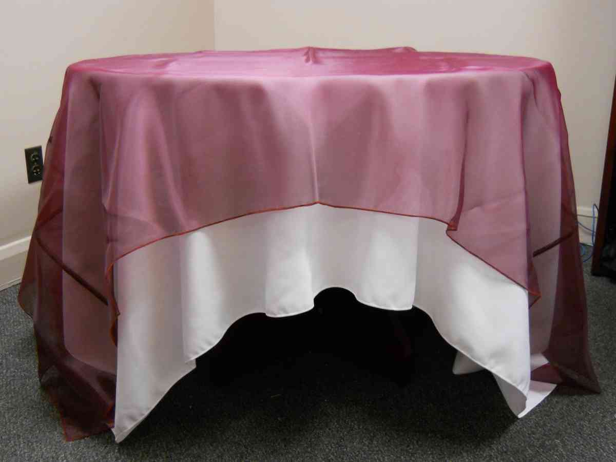 Organza Overlay (90" x 90", Wine) 00076