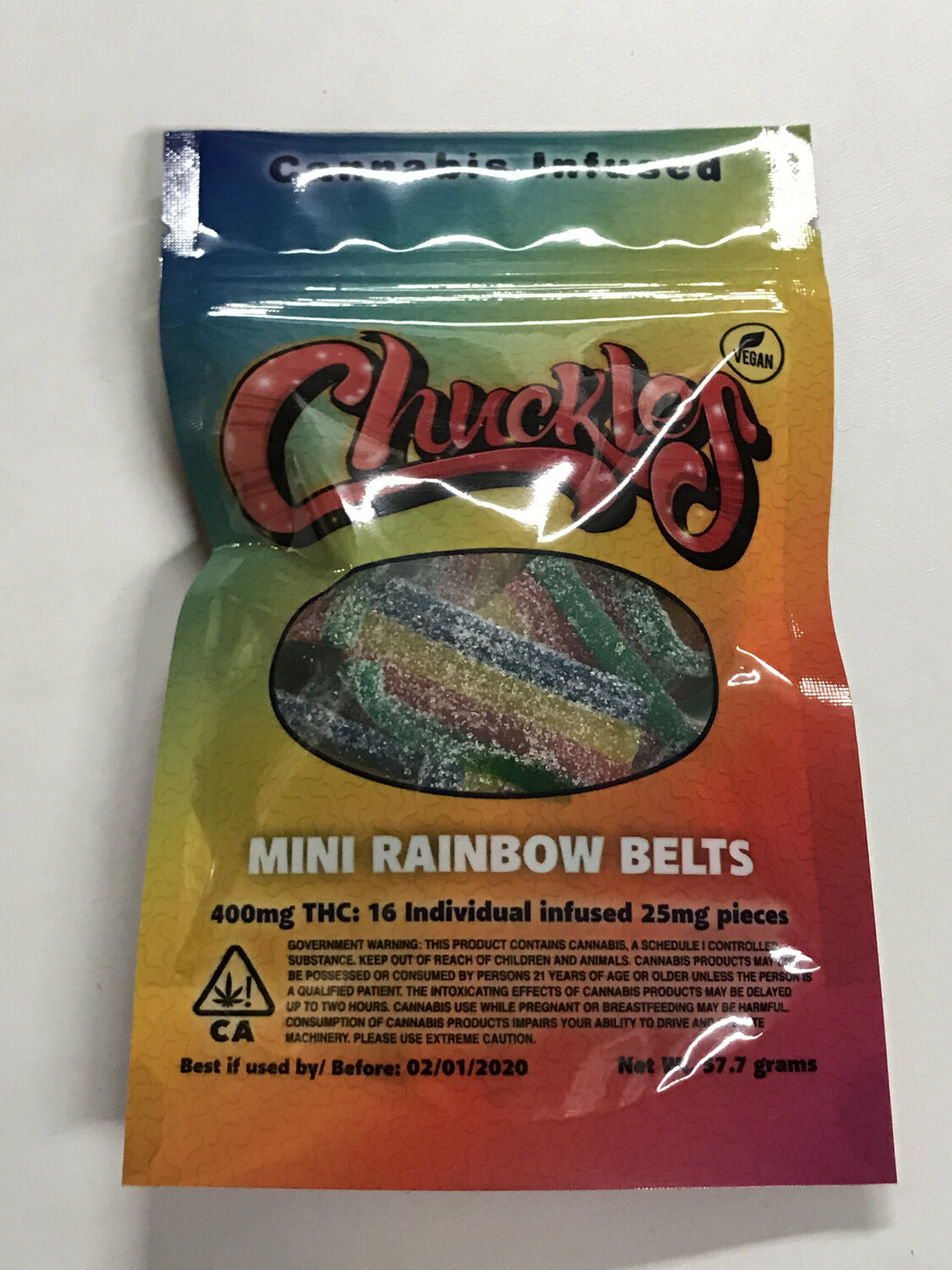 Chuckles Mini RainBow VEGAN Belts 400mg
