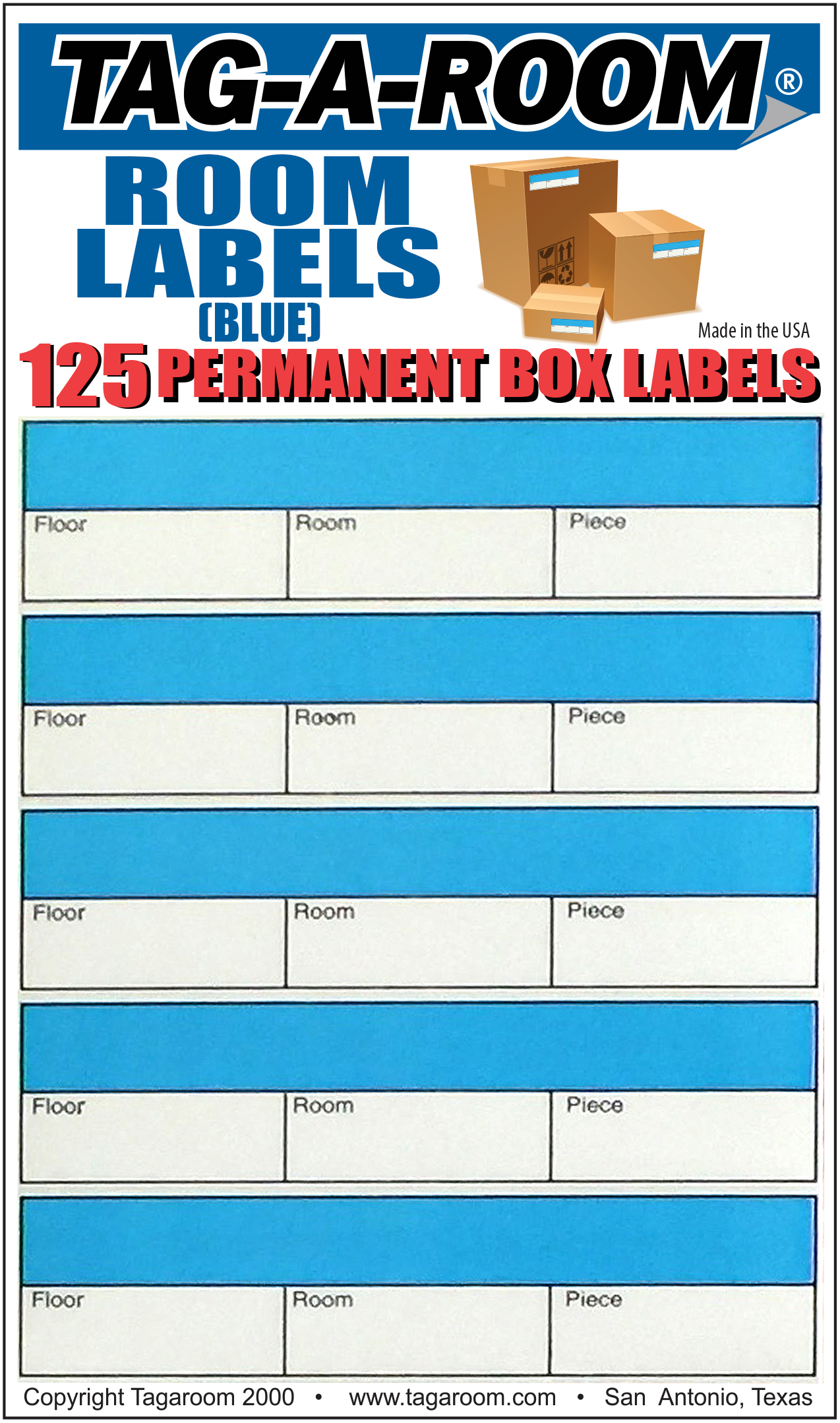 Office - Room Label - Blue - 125 Count 011234