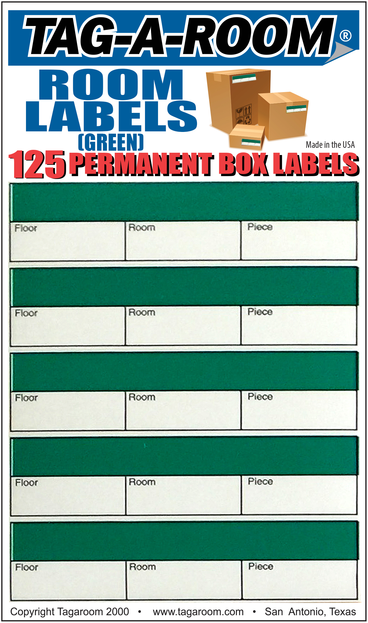 Office - Label - Room - Green - 125 Count 011238
