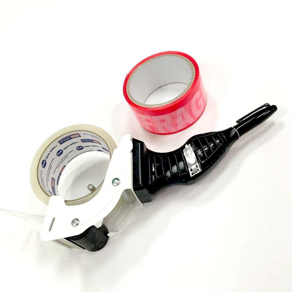 Tag-A-Room® Tape-N-Tag Tape-Gun (Tape Dispenser) with Clear and Fragile Tape 310030TNT