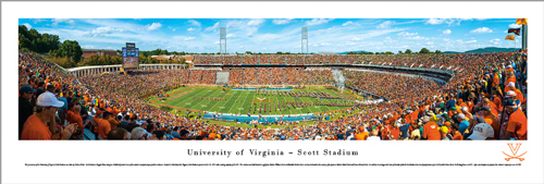 UVA Scott Stadium 50-Yard Line Panoramic Print 3302