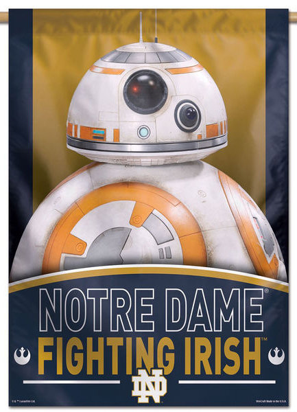 Notre Dame Star Wars BB-8 Droid Vertical Banner Notre Dame Star Wars BB-8 Droid Vertical Banner