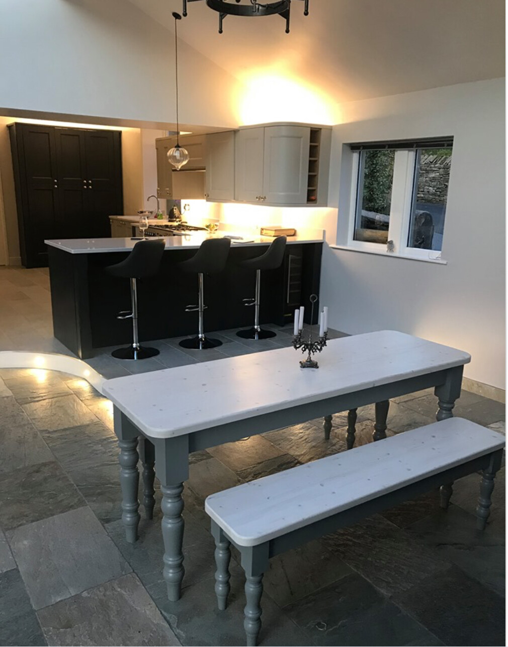 Farmhouse Dining Table 7ft X 2ft Handmade Pine Narrow Bespoke