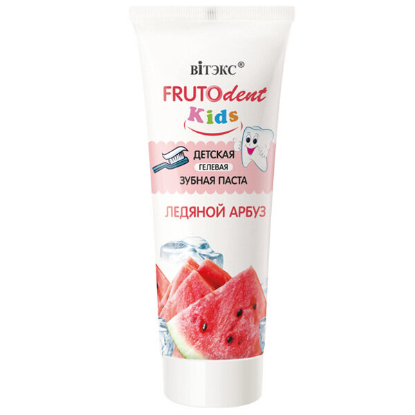 FRUTOdent Kids | Зубная паста Детская Гелевая Ледяной арбуз, без фтора, 65 г FRUTOdent Kids | Зубная паста Детская Гелевая Ледяной арбуз, без фтора, 65 г