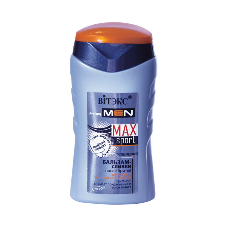 Витэкс | VITEX FOR MEN sport MAX | БАЛЬЗАМ-СЛИВКИ после бритья для сухой и чувствительной кожи, 150 мл Витэкс | VITEX FOR MEN sport MAX | БАЛЬЗАМ-СЛИВКИ после бритья для сухой и чувствительной кожи, 150 мл