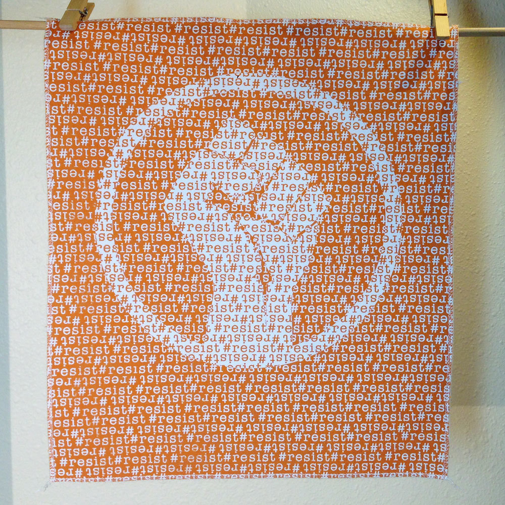 #Resist - Hand Printed Fabric Panel