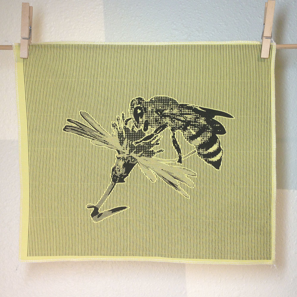 Honeybee fabric panel