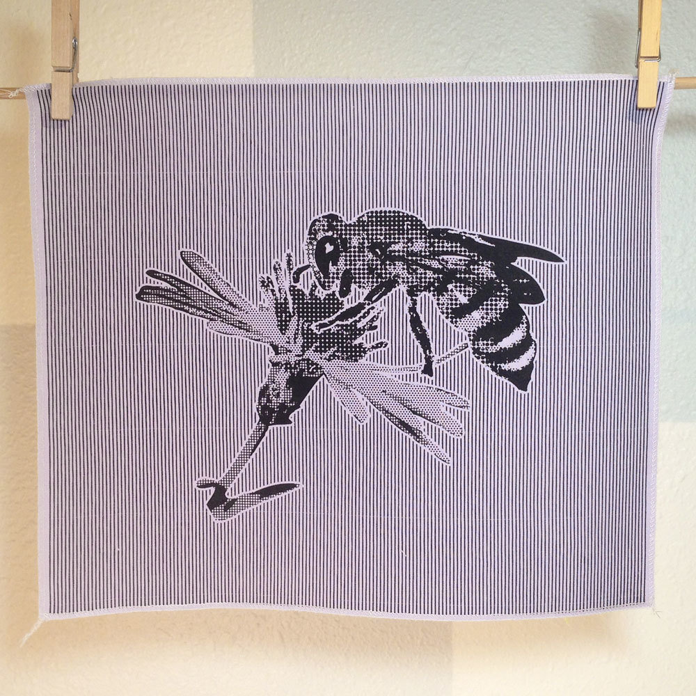 Honeybee fabric panel