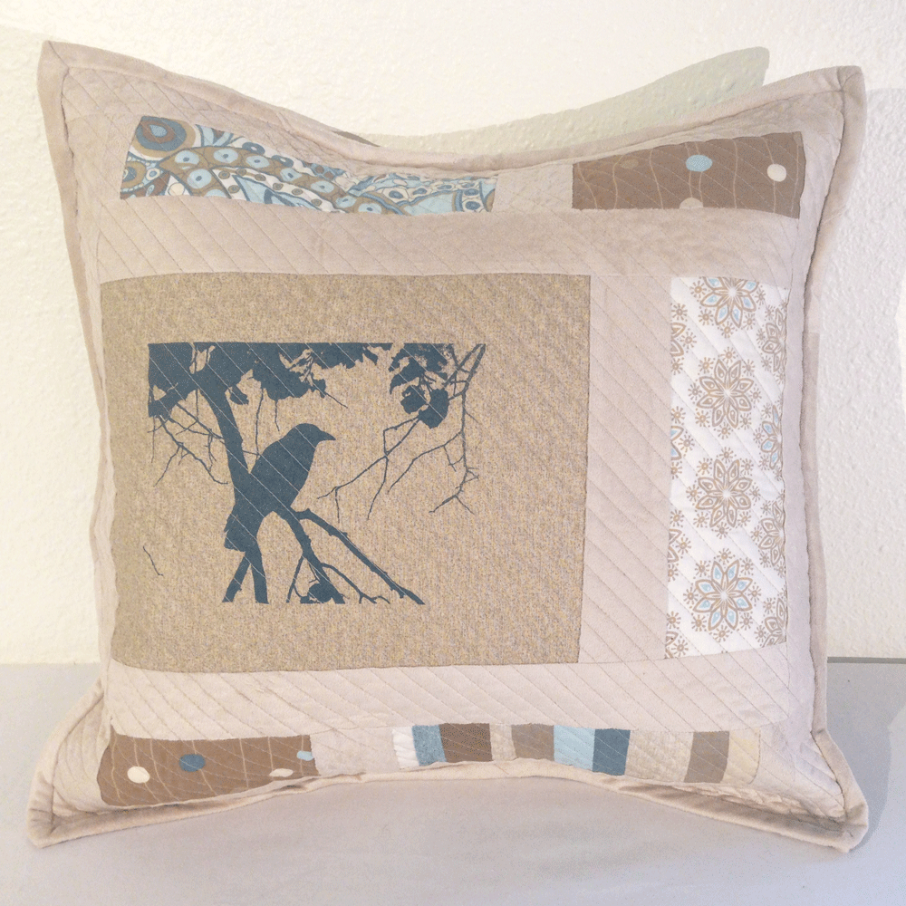 Quilted Crow Pillow Cover No.1 HM0012