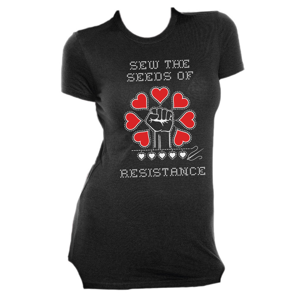 Sew The Seeds of Resistance - Slim Fit Tee Black AT01012