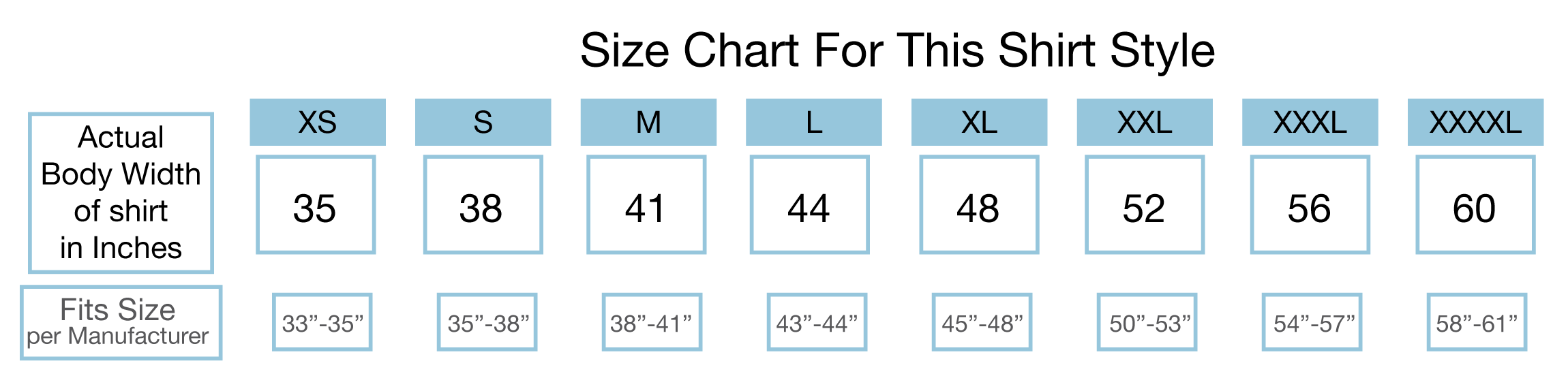 Size Chart - Size XXL