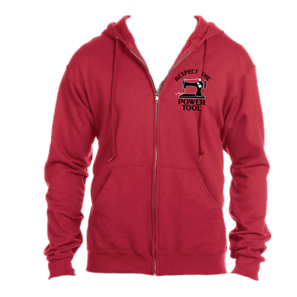 Respect The Power Tool* - Full Zip Hoody RED