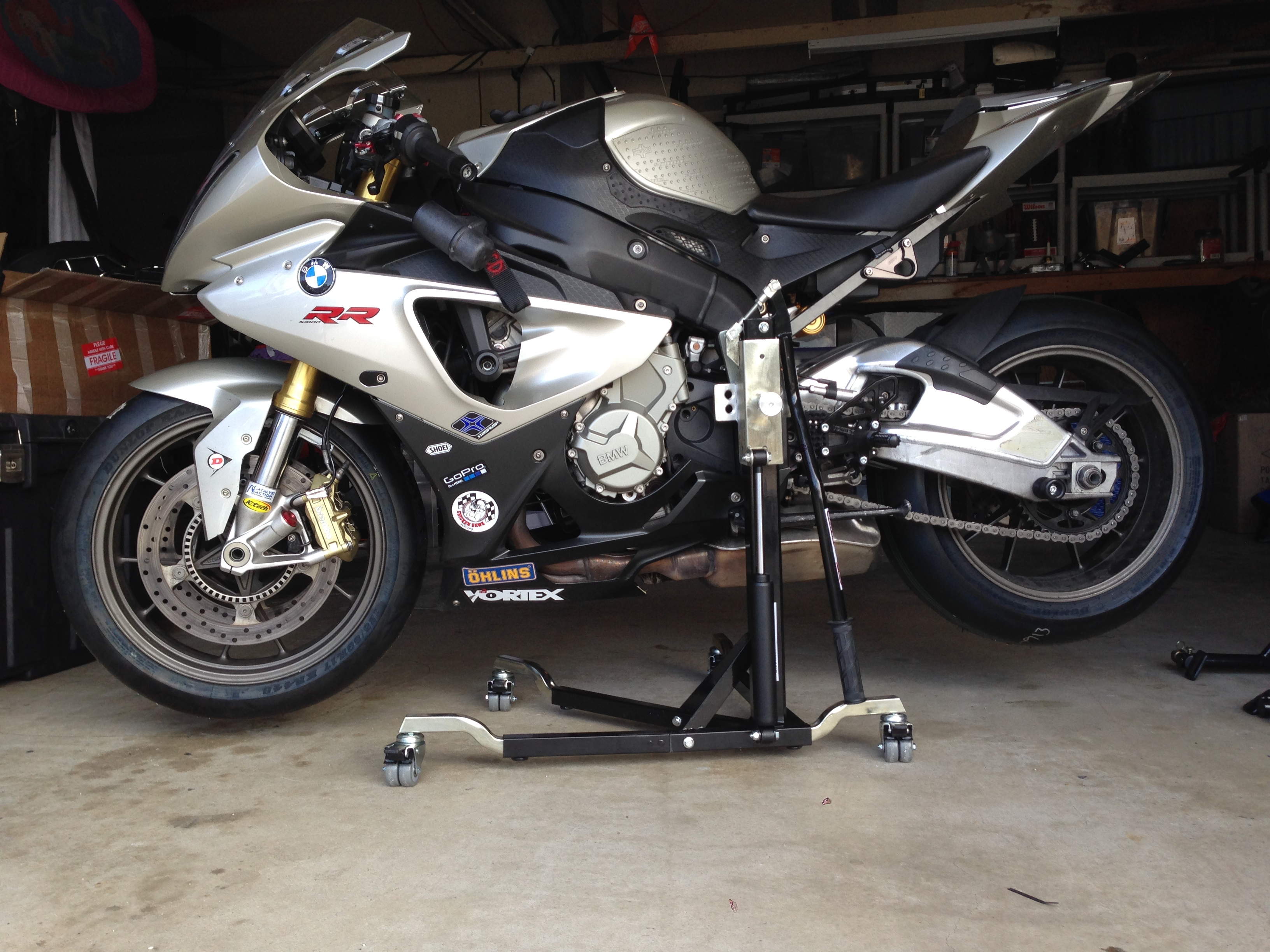 Black Custom Paddock Side Lift Stands 2015 - 2019 BMW S1000RR - HP4 Models