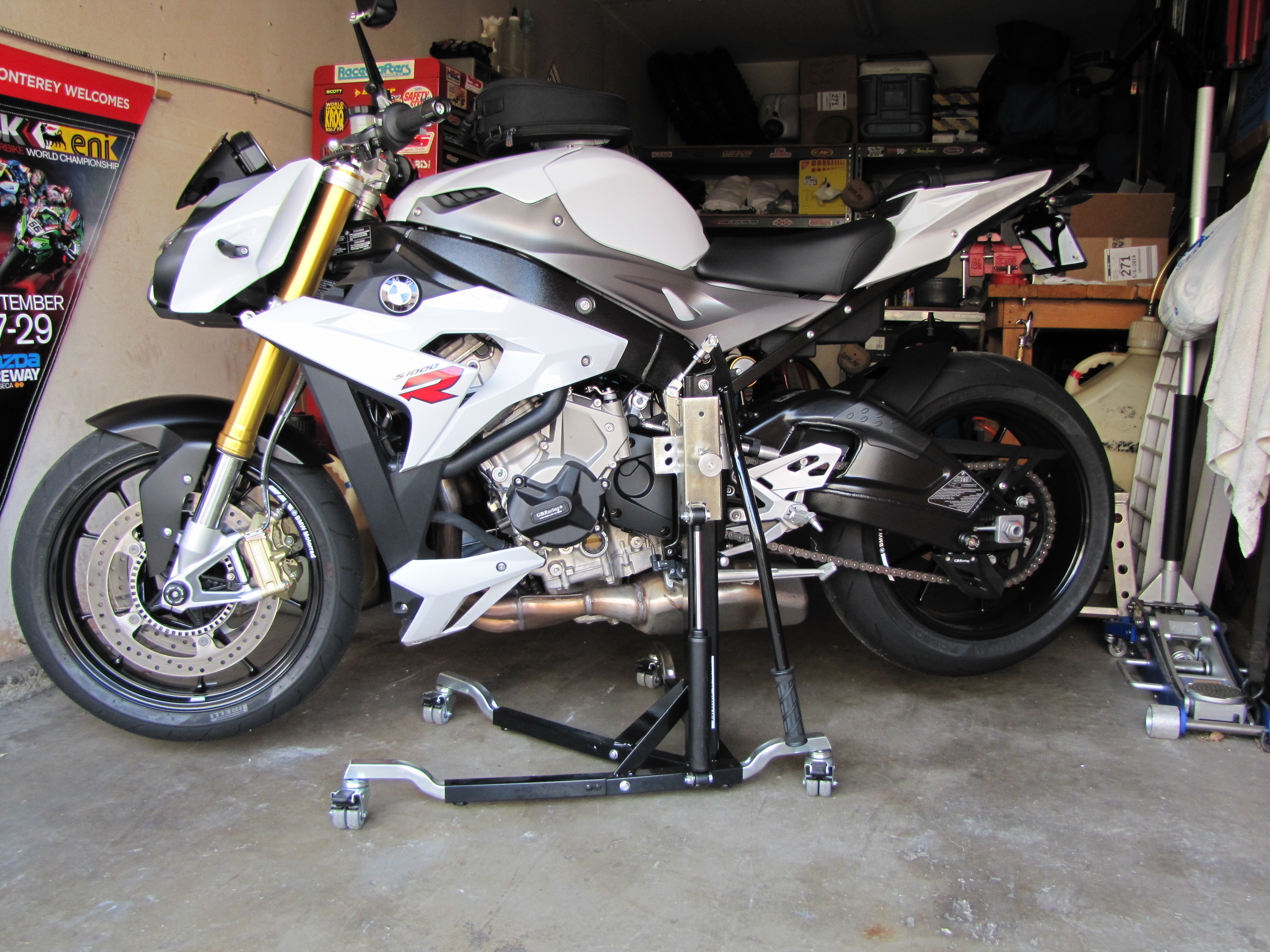 Black Custom Paddock Side Lift Stands 2015 - 2019 BMW S1000RR - HP4 Models