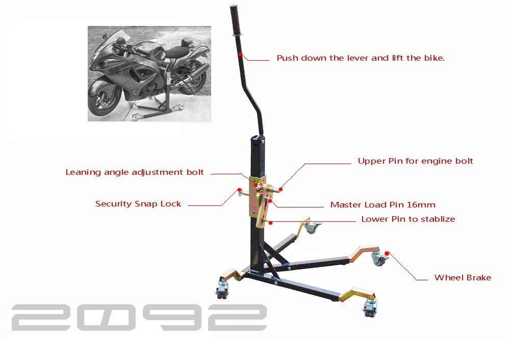 Black Custom Paddock Side Lift Stands 2015 - 2019 BMW S1000RR - HP4 Models