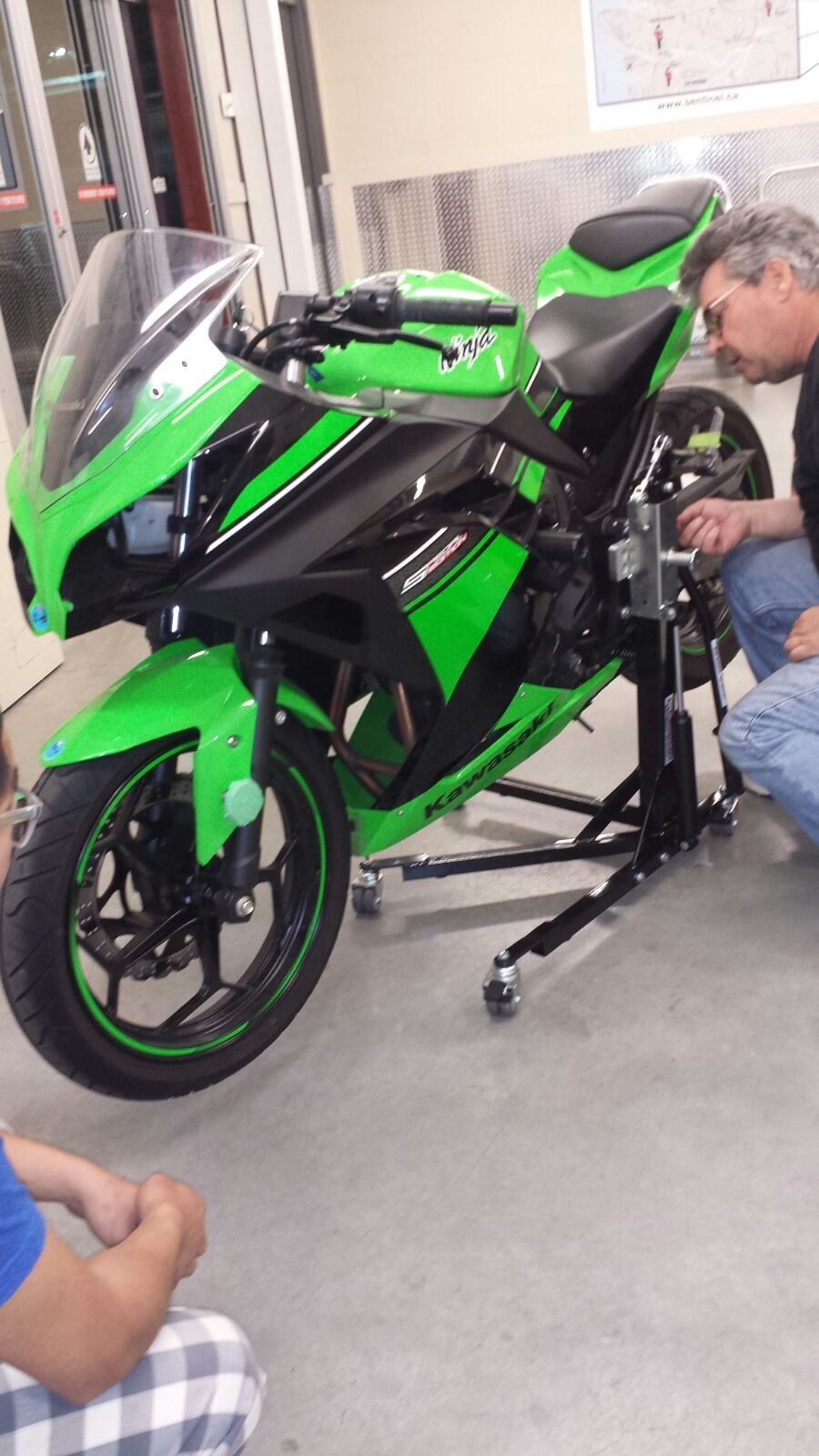 Black Custom Paddock Style Side Lift Stands Kawasaki Ninja Sport Bike Models