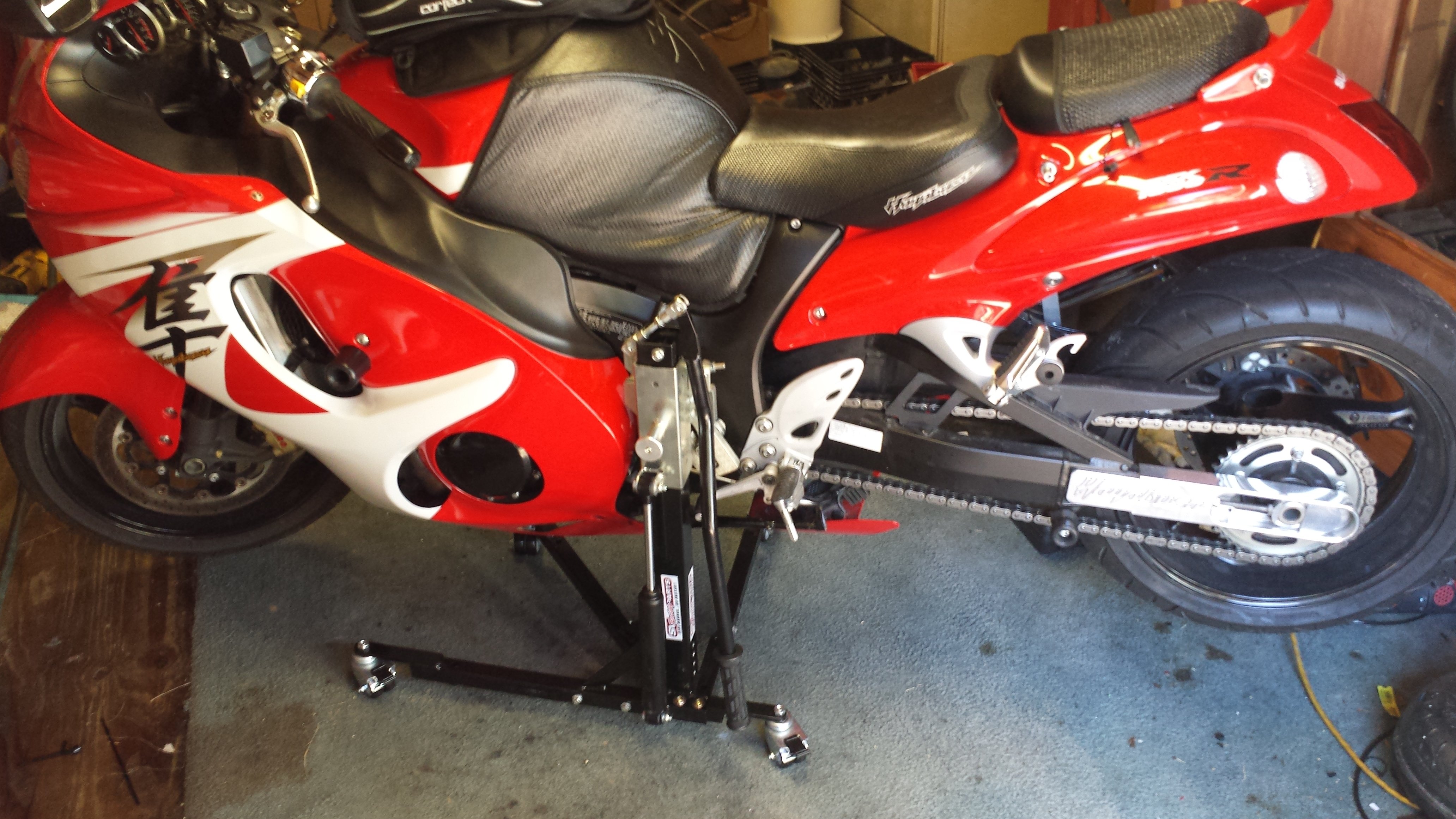 Black Custom Suzuki Sport Bike Paddock Style Side Lift Stands 00376
