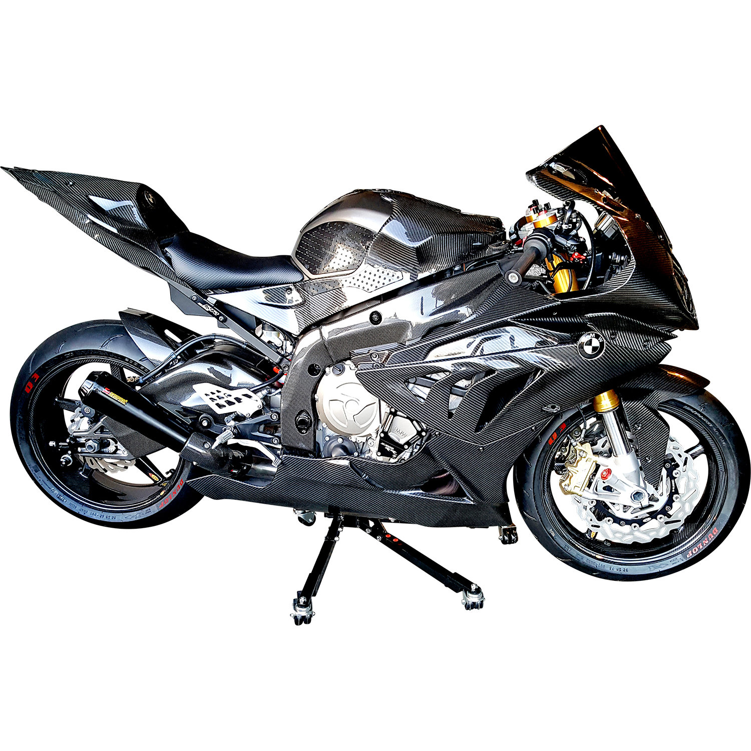 Black Custom Paddock Style Side Lift Stands 2009 - 2013 BMW S1000RR - HP4 Models 00432