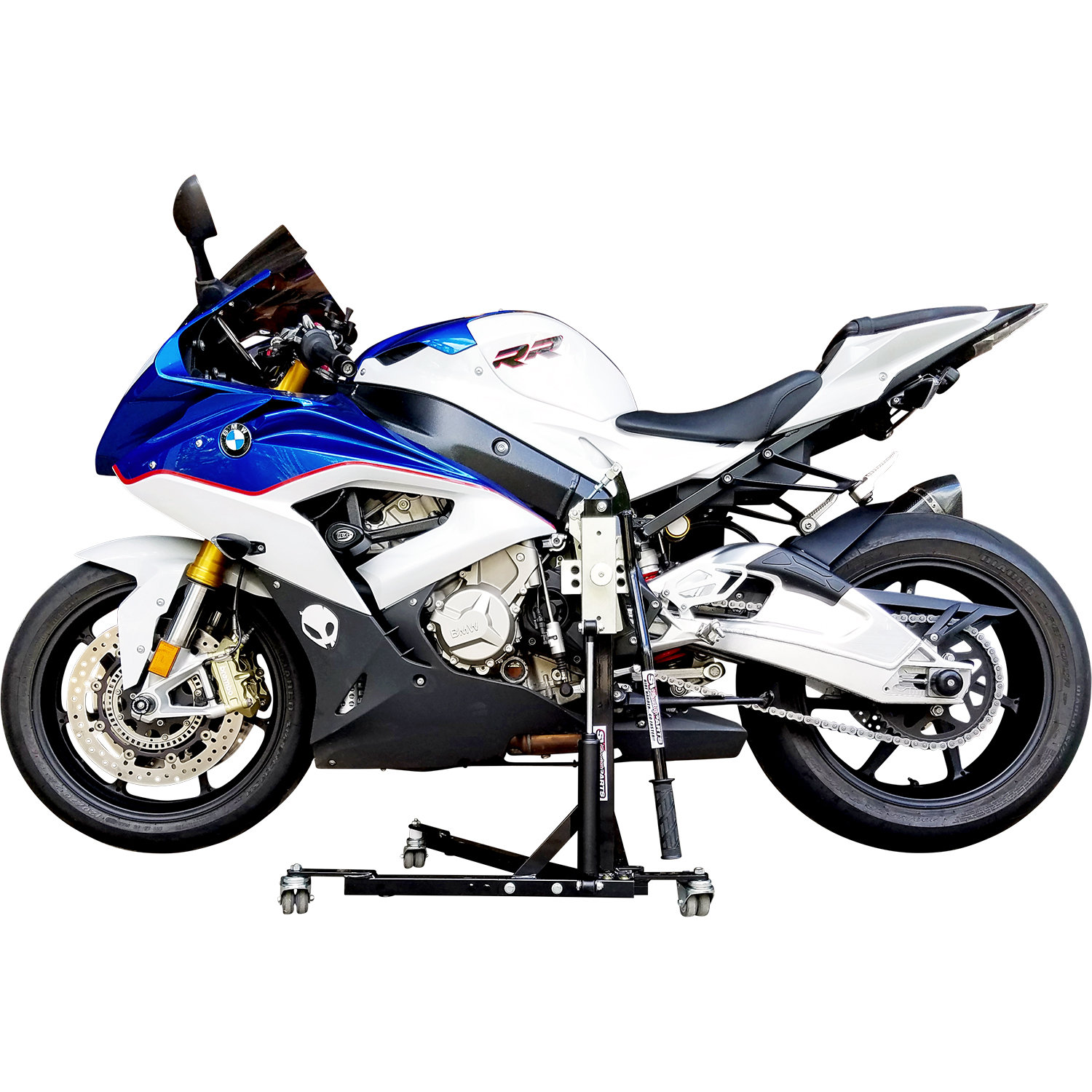 Black Custom Paddock Style Side Lift Stands BMW S1000RR - HP4 Models 2014 00459