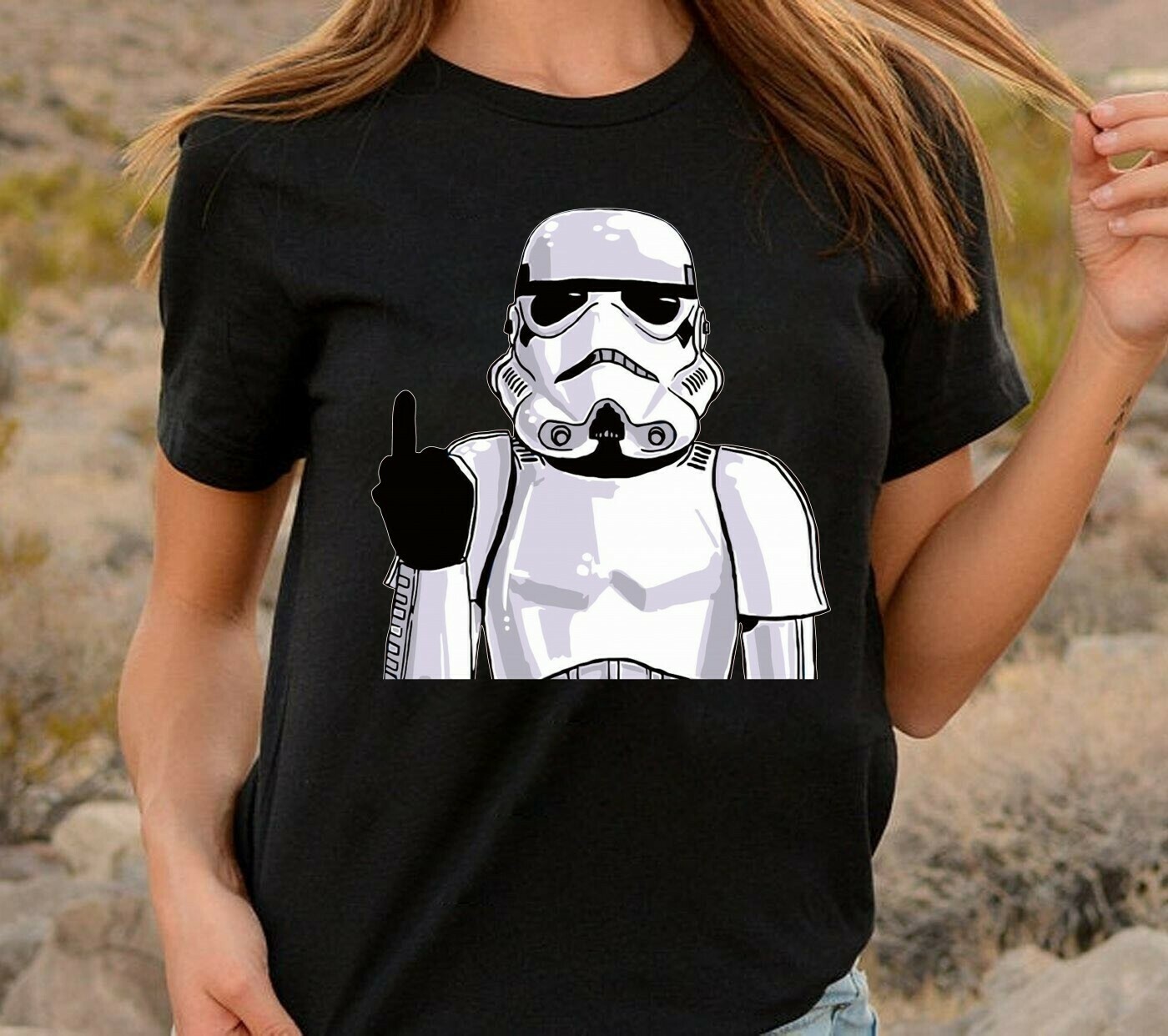 Longsleeve Stormtrooper Helmet in Star Wars Words T Shirt