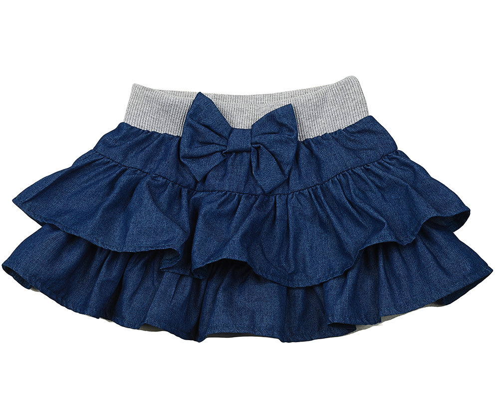 UD 2624(2)син.джинс Mini Maxi Юбка с бантом (98-122см) UD 2624(2)син.джинс