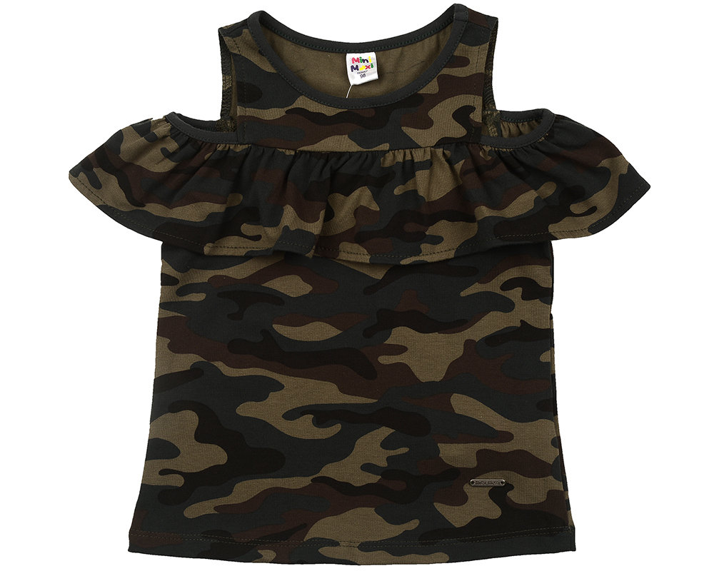 UD 4698(1)хаки камуфл Mini Maxi Футболка для девочки (98-122см) UD 4698(1)хаки камуфл