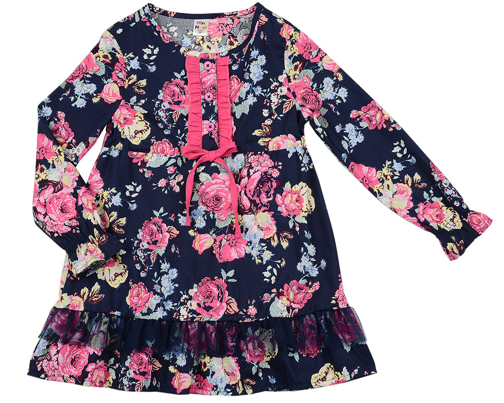 UD 4842(1)син цветы Mini Maxi Платье (98-122см) UD 4842(1)син цветы