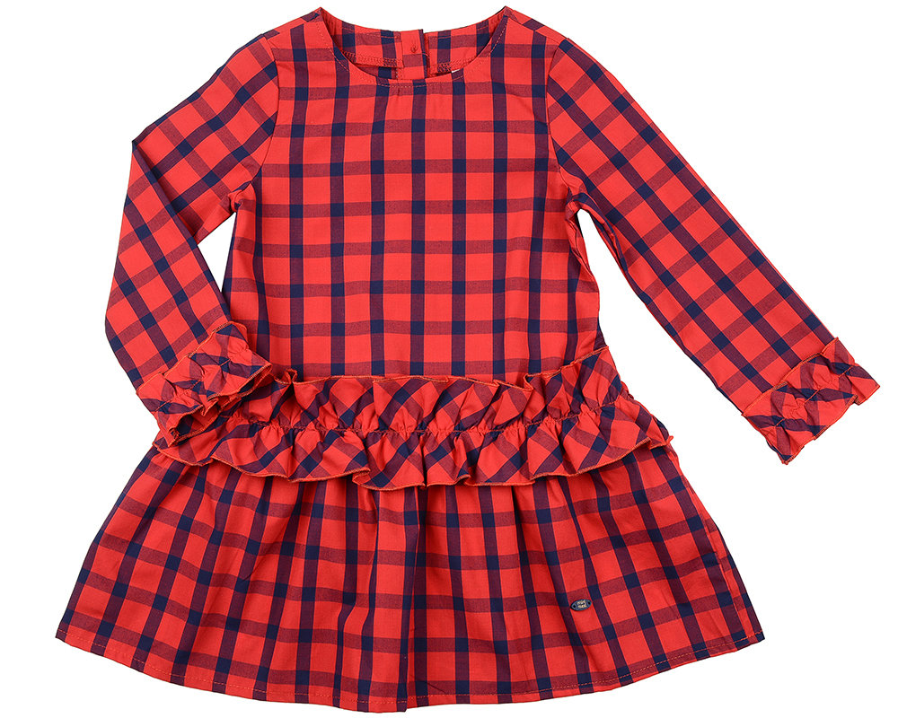 UD 4888(1)красн клетка Mini Maxi Платье (98-122см) UD 4888(1)красн клетка