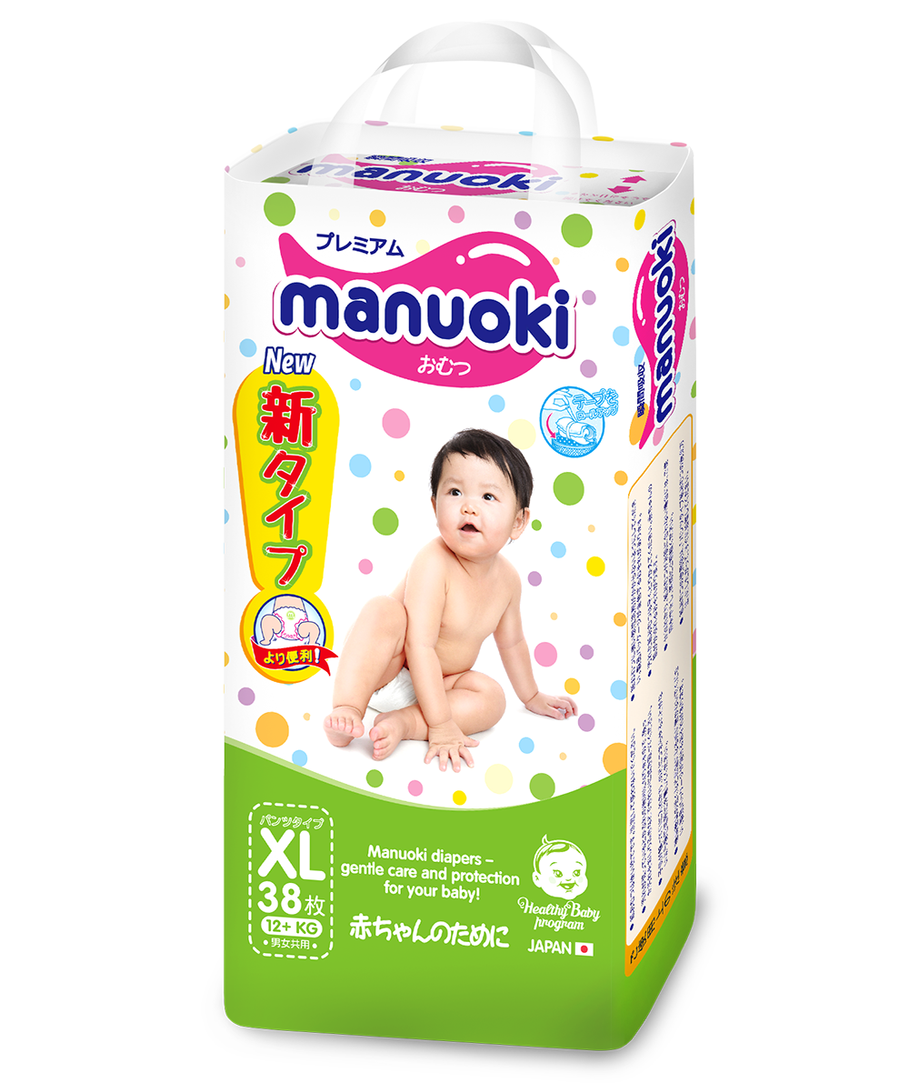 ТРУСИКИ-ПОДГУЗНИКИ MANUOKI XL38 (12+ кг) ТРУСИКИ-ПОДГУЗНИКИ MANUOKI XL38 (12+ кг)