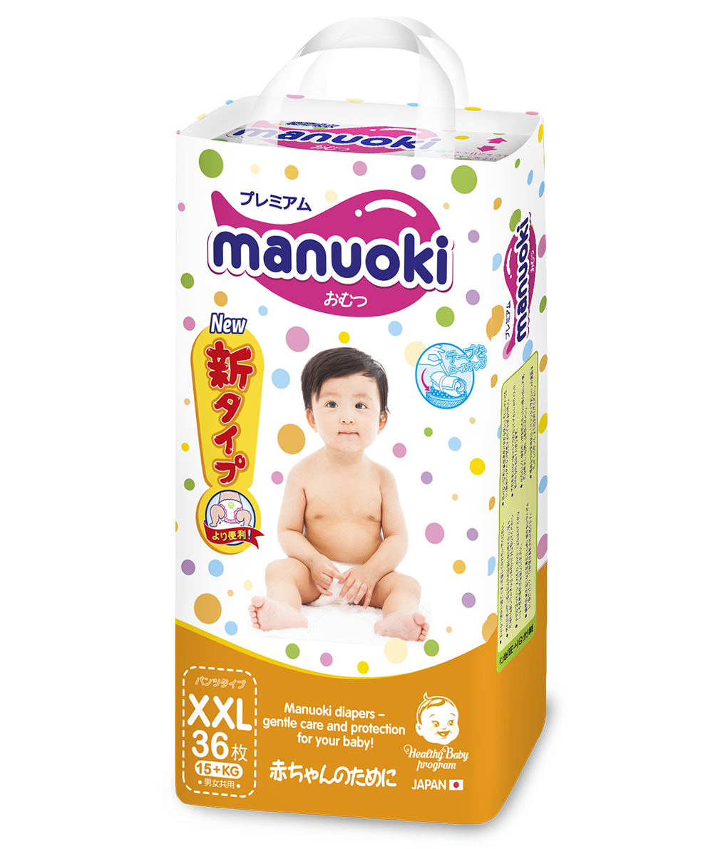 ТРУСИКИ-ПОДГУЗНИКИ MANUOKI XXL36 (15+ кг) ТРУСИКИ-ПОДГУЗНИКИ MANUOKI XXL36 (15+ кг)