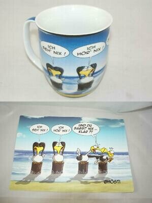 Hösti Kaffeebecher Leuchtturm Moin Möwe Seehund Wattwurm Becher Tasse Cartoon
