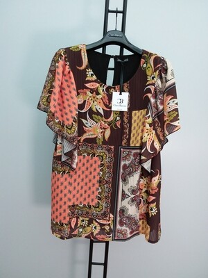 ART134B CLARA BARONI - Casacca Fantasia Marrone ART134B CLARA BARONI - Casacca Fantasia Marrone
