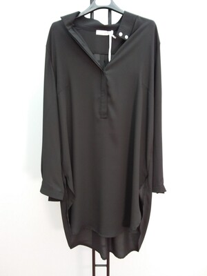 ART137 DEJA VU - Camicia Lunga Crepe Nera ART137 DEJA VU - Camicia Lunga Crepe Nera