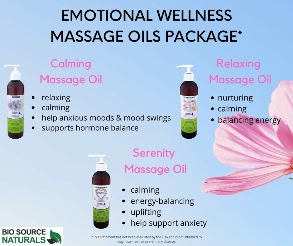 Buy Emotional Wellness Massage Oil Package Biosource Naturals Store