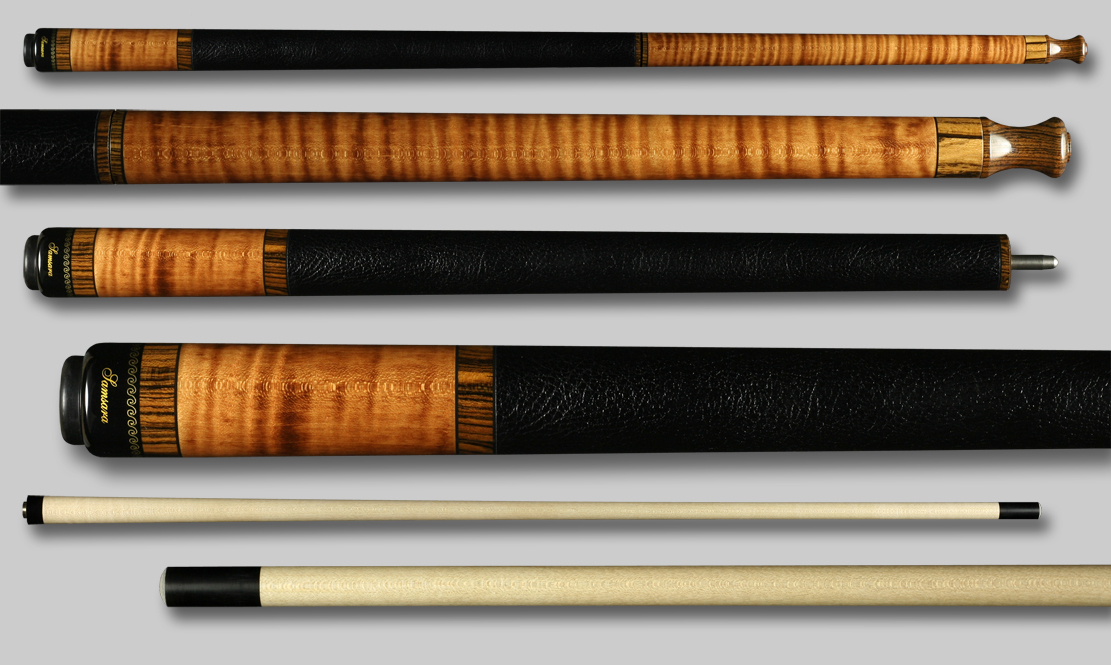 Samsara Break/Jump Cue - Stained Curly / Ebonized Wrap BJ-SCM-EBW