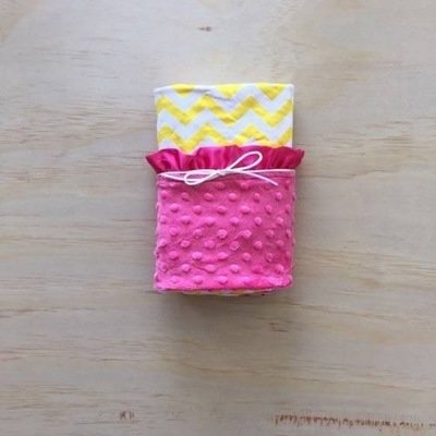 Yellow Chevron | Hot Pink | Minky Baby Blanket Yellow Chevron | Hot Pink | Minky Baby Blanket