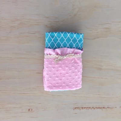 Teal Moroccan | Light Pink | Minky Baby Blanket Teal Moroccan | Light Pink | Minky Baby Blanket