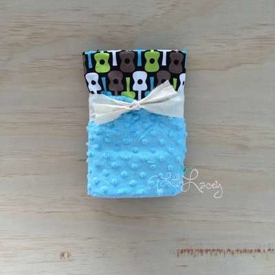 Guitars | Teal | Minky Baby Blanket Guitars | Teal | Minky Baby Blanket
