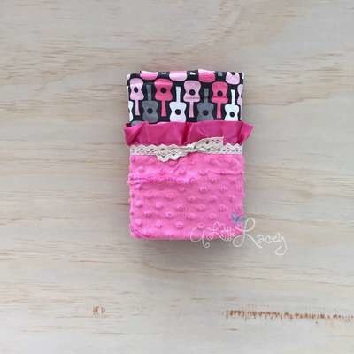 Guitars | Hot Pink | Minky Baby Blanket Guitars | Hot Pink | Minky Baby Blanket